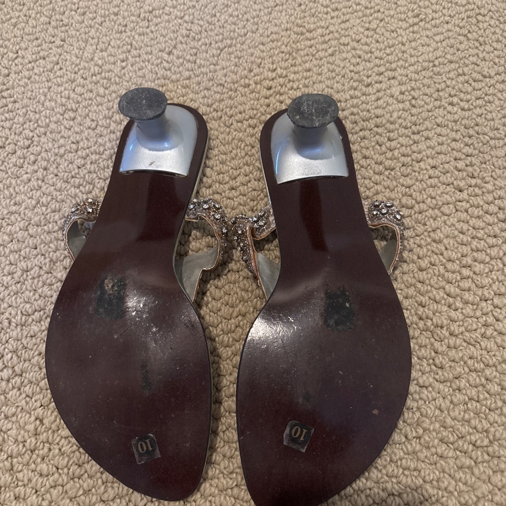 Silver Embellished Sandals - Picture 3 of 4